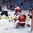 BUFFALO, NEW YORK - DECEMBER 28: Denmark's Kasper Krog #31 reaches in attempt to make a glove save while Jeppe Mogensen #7 and Finland's Joni Ikonen #27 and Aleksi Heponiemi #32 look on during preliminary round action at the 2018 IIHF World Junior Championship. (Photo by Matt Zambonin/HHOF-IIHF Images)


